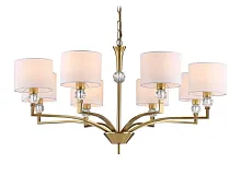 Люстра подвесная LH71133 Ambrella light белая на 8 ламп, основание латунь в стиле классический Люстра подвесная LH71133 Ambrella light белая на 8 ламп, основание латунь в стиле классический